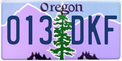 OR license plate 013DKF