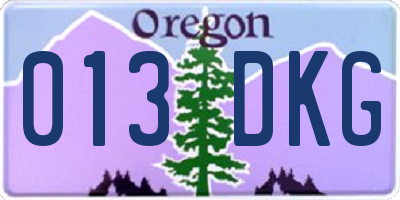 OR license plate 013DKG