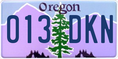 OR license plate 013DKN