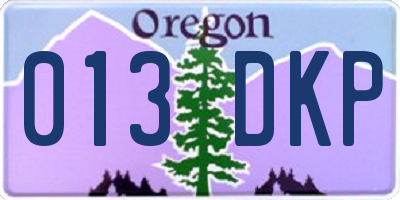 OR license plate 013DKP