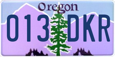 OR license plate 013DKR