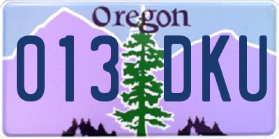 OR license plate 013DKU