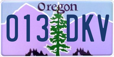 OR license plate 013DKV