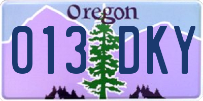 OR license plate 013DKY