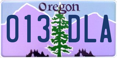 OR license plate 013DLA
