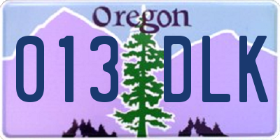 OR license plate 013DLK
