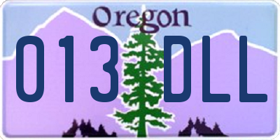OR license plate 013DLL