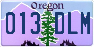 OR license plate 013DLM