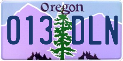 OR license plate 013DLN