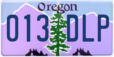 OR license plate 013DLP