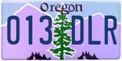 OR license plate 013DLR