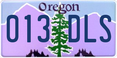 OR license plate 013DLS