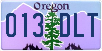 OR license plate 013DLT
