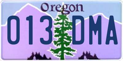 OR license plate 013DMA