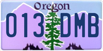 OR license plate 013DMB