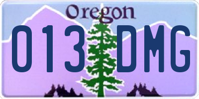 OR license plate 013DMG