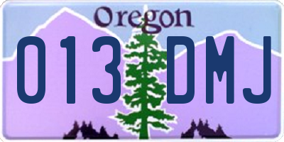 OR license plate 013DMJ