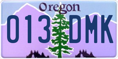 OR license plate 013DMK