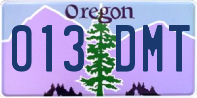 OR license plate 013DMT