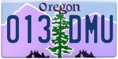 OR license plate 013DMU