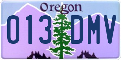 OR license plate 013DMV