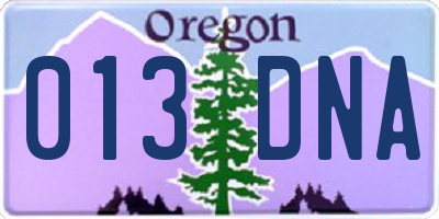 OR license plate 013DNA