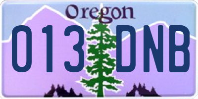 OR license plate 013DNB