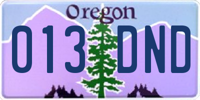 OR license plate 013DND