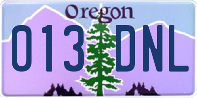 OR license plate 013DNL