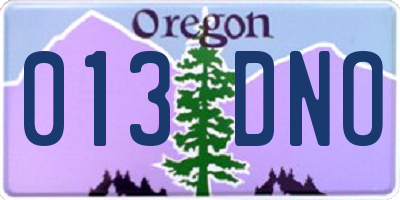 OR license plate 013DNO