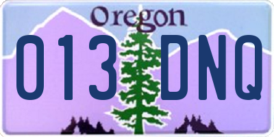 OR license plate 013DNQ