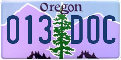 OR license plate 013DOC