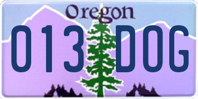 OR license plate 013DOG