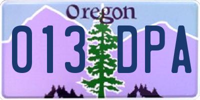 OR license plate 013DPA