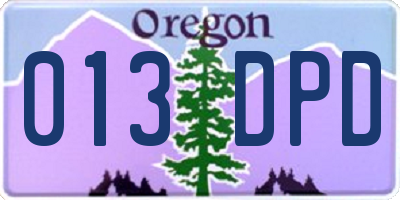 OR license plate 013DPD