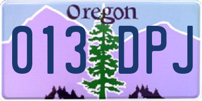 OR license plate 013DPJ