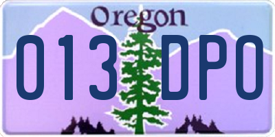 OR license plate 013DPO