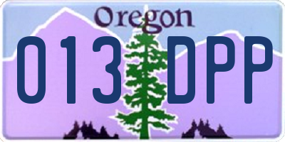 OR license plate 013DPP