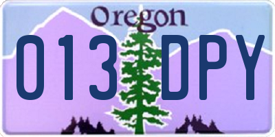 OR license plate 013DPY