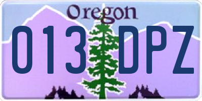 OR license plate 013DPZ
