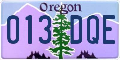 OR license plate 013DQE
