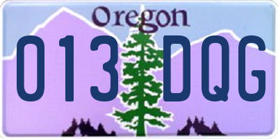 OR license plate 013DQG