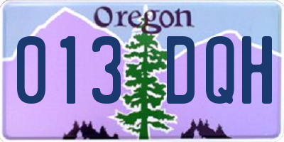 OR license plate 013DQH