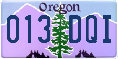 OR license plate 013DQI