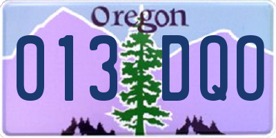 OR license plate 013DQO