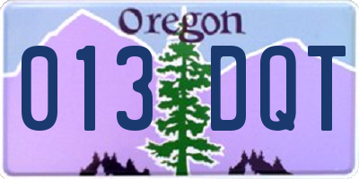 OR license plate 013DQT