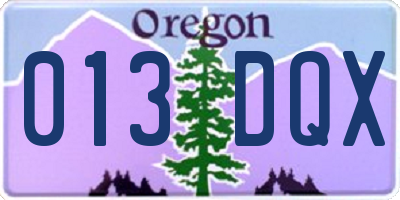 OR license plate 013DQX