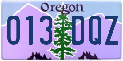 OR license plate 013DQZ