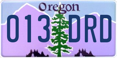 OR license plate 013DRD