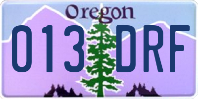 OR license plate 013DRF